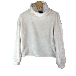 Sanctuary Top Women's Size XS Super Soft Plush Mock Neck Ivory Long Sleeve